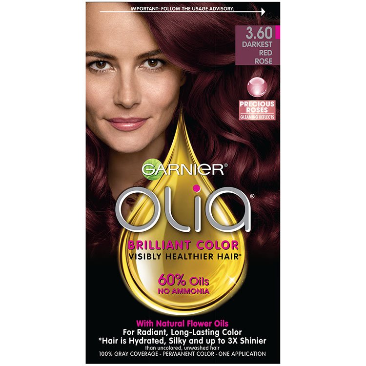 Olia Brilliant Color Hair Color 3.60 Darkest Red Rose
